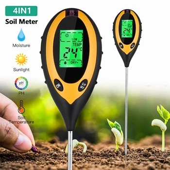 Тестер PH почвы 4 в 1, Тестеры влажности /температуры / почвы, Тестер кислотности PH, измеритель влажности растений, измерительный прибор