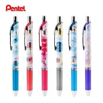 Ручки Pentel Energel с игольчатым наконечником 0,5 мм, летняя ограниченная серия, черные чернила, выдвижная гелевая ручка