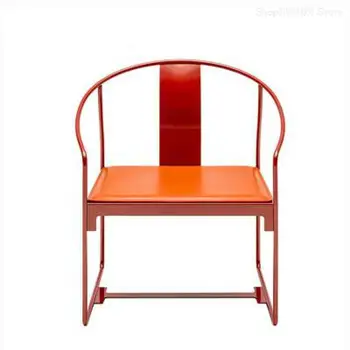 Минималистичный стул Тайцзи в итальянском стиле, Кожаное седло/кресло, Бесплатная доставка, Новый стул в китайском стиле, Металл, кованое железо, Мягкая сумка