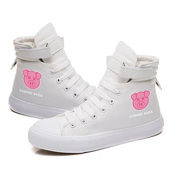 Шейн Доусон Хип-хоп Белый черный Модная студенческая обувь Унисекс на шнуровке Повседневные парусиновые кроссовки на плоской подошве для мальчика и девочки