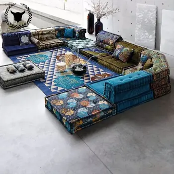 Комбинация диванов на заказ Вилла Гостиная Французская Дизайнерская мебель