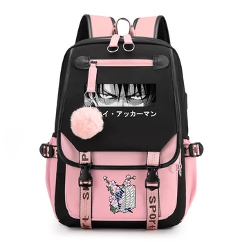Рюкзаки из манги Attack on Titan 2023, новая модная школьная сумка на молнии для студентов, многофункциональная женская сумка для покупок большой емкости