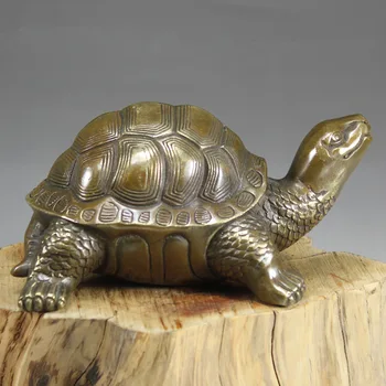 Китайский латунный Долговечный дракон Черепаха Статуэтка черепахи Подарочные украшения