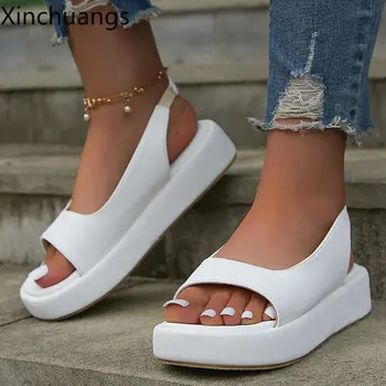 Новые женские сандалии; летние модные уличные удобные сандалии с открытым носком; дышащая легкая обувь;