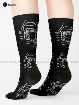 Лингвист - Лингвистика - Лингвистические носки Хлопчатобумажные носки для мужчин с мультяшным рисунком, лучшие спортивные носки для девочек, цифровая печать на 360 ° Harajuku