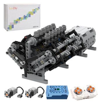 MOC-43833 Двигатель V12 с коробкой передач Модель научно-фантастического двигателя Mk2, набор игрушек из строительных блоков (856 шт.)