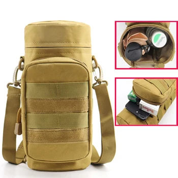 Система Molle, поясная сумка для военного чайника, тактическая сумка для бутылки с водой, сумка для чайника большой емкости для охоты, пешего туризма, рыбалки на открытом воздухе