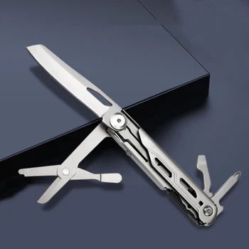 Креативный складной нож Многофункциональный 440 Стальной Походный карманный нож Складной нож Многофункциональные Ножницы для выживания на открытом воздухе EDC Инструменты