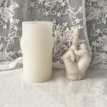 3D Креативная форма для жеста Средним пальцем Ароматерапевтический Пластырь Смола Силиконовая форма DIY Craft Форма для жеста руки Победы Home Decor