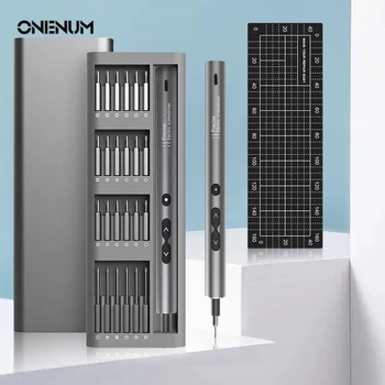 Набор прецизионных электрических отверток ONENUM, аккумуляторная электрическая отвертка со светодиодной подсветкой, наборы профессиональных инструментов для ремонта.