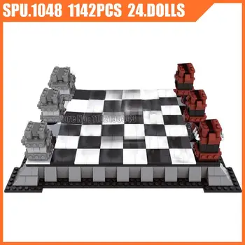 27907 1142 шт., Строительные блоки Castle International Chess с куклами на 24 игрока, Игрушечный Кирпич