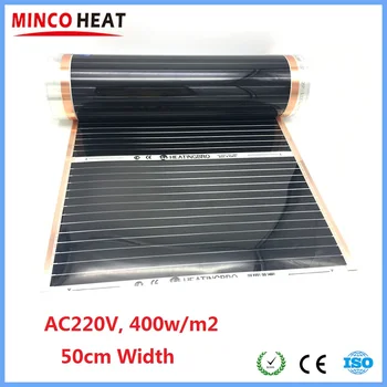 MINCO HEAT Всех размеров 400 Вт /м2 Нагревательная пленка в дальнем инфракрасном диапазоне, теплый коврик для системы подогрева полов при высокой температуре