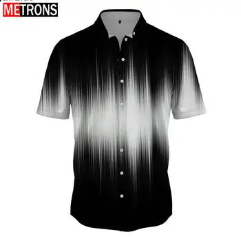 Мужская футболка с 3D-принтом, круглый вырез, черно-белая полоса, ужасающий узор, плюс размер, повседневная уличная одежда, одежда с коротким рукавом
