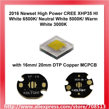 2016 Newset High Power CREE XHP35 HI White 6500K/Нейтральный Белый 5000 K/Теплый Белый 3000 K Светодиодный Излучатель или 16 мм/20 мм Медная плата