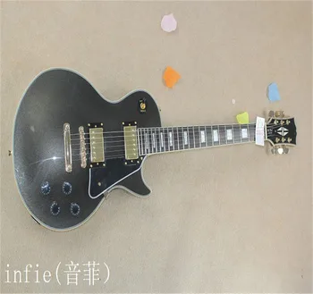 высококачественная электрогитара на заказ, черная красавица-гитара, гитара с грифом из черного дерева