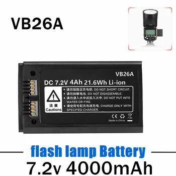 7,2 в Фотографическая Лампа VB26 VB26A Литий-ионный Аккумулятор 4000 мАч Сменный Аккумулятор для Godox V1S V1C V1N V1F V1O V1P Вспышка С Круглой Головкой