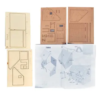Набор деревянных моделей 1:72, Строительные Архитектурные наборы, деревянный домик, строительный набор для ландшафтной модели, модель железной дороги, архитектурная модель