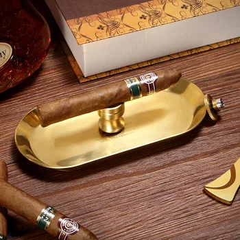 Европейский бронзовый простой практичный портативный поднос для сигар, пепельница, костюм-двойка CL-103B