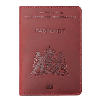 Бесплатная обложка для паспорта из Голландской кожи с гравировкой, Ретро-дорожный кошелек Crazy Horse, Держатель кредитной карты для бизнеса, чехол для паспорта