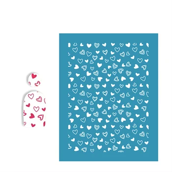 НОВЫЕ трафареты для шелкотрафаретной печати в виде сердечек для полимерной глины, трафареты для переноса валентинки из сетки для сережек