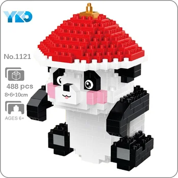 YKO 1121 Animal World Panda Solider Pet Телефон Компьютерный крючок DIY Мини алмазные блоки Кирпичи Строительная игрушка для детей Подарок без коробки