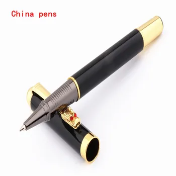 Роскошная офисная ручка-роллер 7026 Black Oriental dragon со средним кончиком Новая