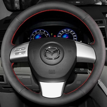 DIY Черный Чехол на Руль автомобиля из натуральной кожи Ручной работы для Mazda 8 2011-2015 CX-9 CX9 2007 Mazda 6 (США) 2009-2010