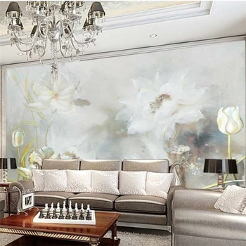 wellyu Пользовательские обои 3d фреска Европейская белая ручная роспись маслом гостиная обои фоновые обои papel de parede