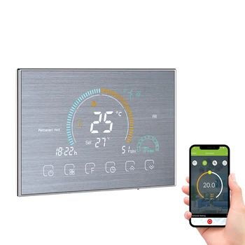 Умный программируемый термостат WiFi с шестью периодами голосового управления приложением, Водогазовый котел, терморегулятор отопления с УФ-индексом влажности