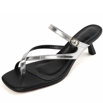 Dilalula/ Модные дизайнерские тапочки, Летние женские босоножки на тонком высоком каблуке, качественная офисная женская обувь для вечеринок, женская обувь из натуральной кожи