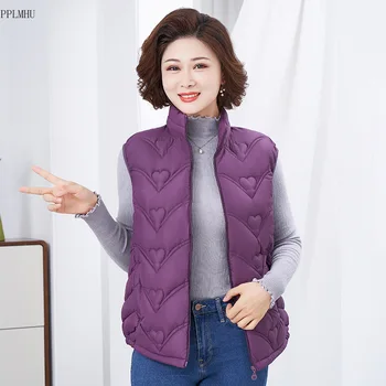 Корейский повседневный элегантный жилет для мамы, свободные куртки без рукавов размера оверсайз 6xl, осенне-зимние толстые теплые жилеты с хлопковой подкладкой для женщин