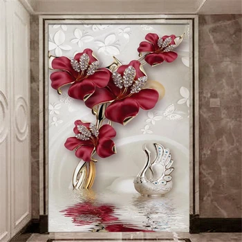 3D фотообои wellyu на заказ обои атмосфера, красивые украшения из орхидей, настенная роспись с цветочным узором воды
