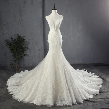 Аппликации из бисера Hochzeitskleid, роскошное свадебное платье в стиле русалки, Vestido de Noiva Sereia, Великолепное свадебное платье Mariage