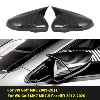 Крышки Боковых Зеркал заднего Вида Чехол Для Зеркальных Инструментов Зеркальная Крышка Carbon Gloss Для VW Golf MK6 MK7 7.5 GTI R GTD Base 2009-2020