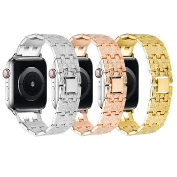 Плетеный Металлический Ремешок для Apple Watch Band 44 мм 42 мм 41 мм 45 мм 40 мм 38 мм Браслет для iWatch Серии 7 6 5 4 SE 3 2 1 Аксессуары
