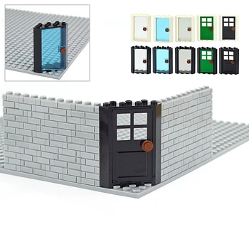 Городские Друзья, Дом MOC, Строительные блоки для окон, совместимые с угловой дверью 28327 4x4x6, детская игрушка из частиц 