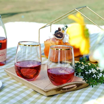 360 мл Небьющийся Пластиковый бокал для вина Небьющиеся бокалы для красного вина из домашних животных Многоразовые Прозрачные стаканы для фруктового сока и пива