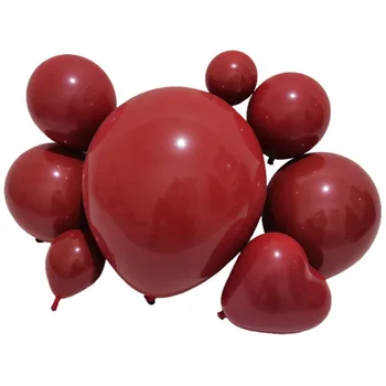 5-канальный 10-дюймовый 12-дюймовый 18-дюймовый одно- и двухслойный гранатово-красный круглый латексный воздушный шар украшение свадебной атмосферы