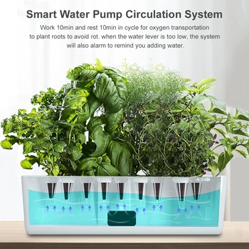 Система выращивания гидропоники, комплект для сада с травами в помещении, автоматическое время, регулируемые по высоте светодиодные фонари для выращивания, умный водяной насос для дома