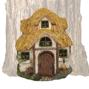 Сказочный Садовый домик, деревянные Статуэтки с изображением дерева на открытом воздухе, Домашний декор, настольные украшения для спальни, детской комнаты, гостиной, детской комнаты