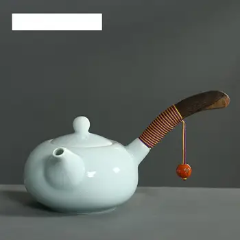 Чайники ручной работы из морской волны в японском стиле Керамический чайный сервиз Кунг-фу с деревянной ручкой Китайский фарфоровый чайник