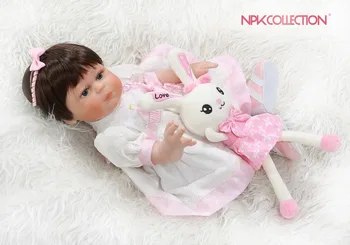 NPKCOLLECTION 48 см возрожденная девочка силиконовая кукла bebe для всего тела, возрожденные игрушки для ванны, куклы, 100% ручная роспись