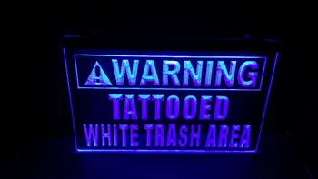 предупреждение зазубренная белая мусорная зона Пивной бар Светодиодная неоновая световая вывеска повесьте вывеску домашний декор ремесла